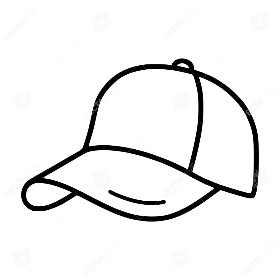 Line Art Baseball Cap Illustration