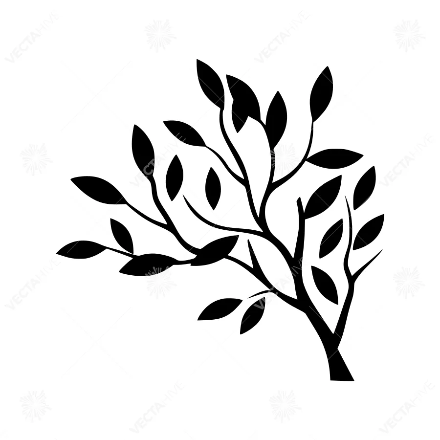 Black Tree Silhouette Vector Illustration