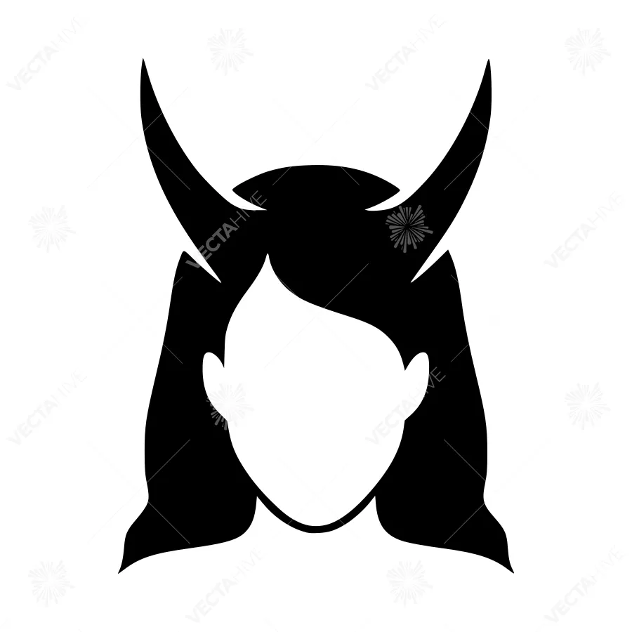 Silhouette Woman with Horns - Minimalist Design