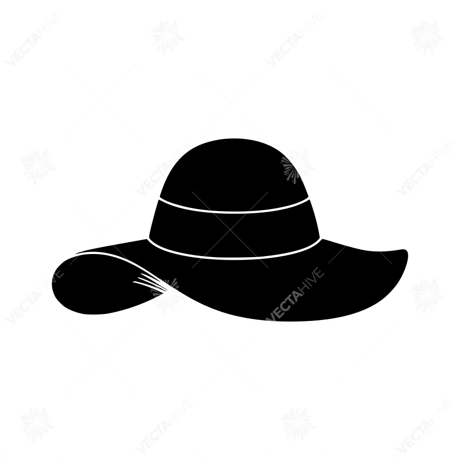 Black Silhouette Straw Hat Icon