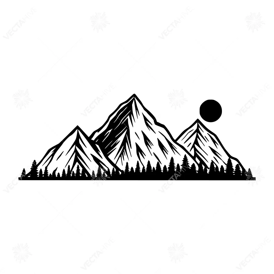Mountain Silhouette Landscape Illustration