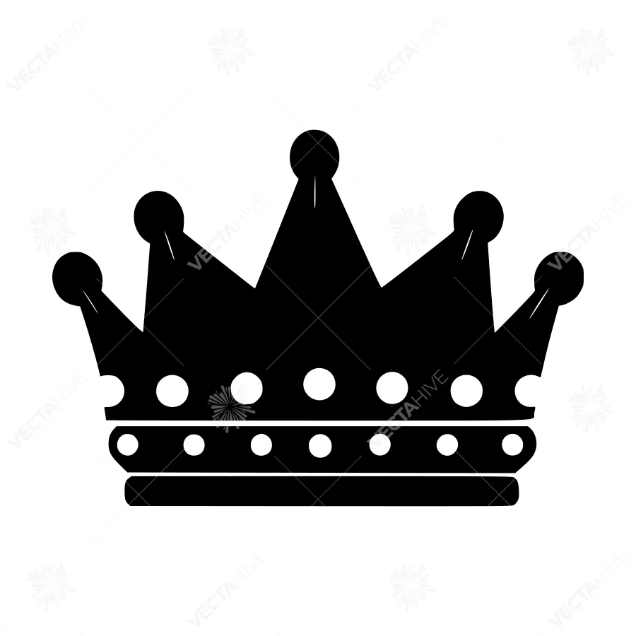 Black Crown Icon - Vector Illustration