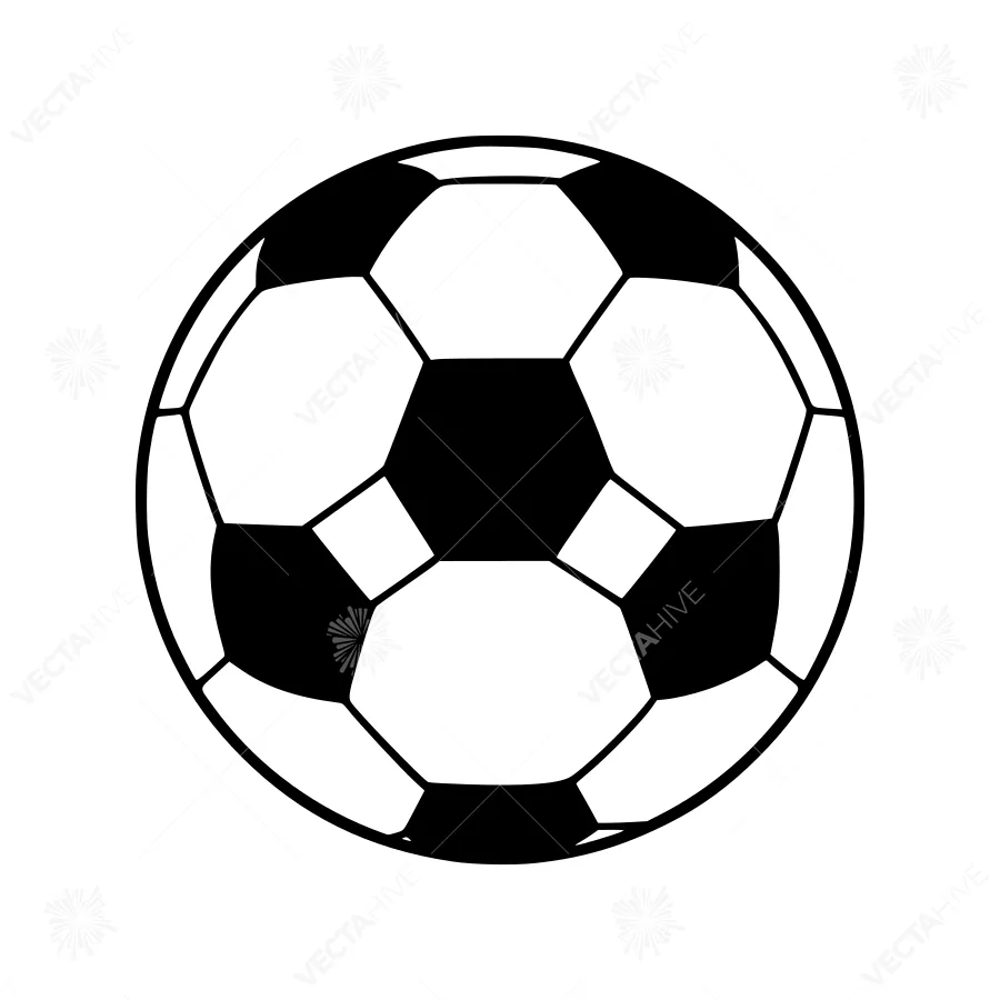 Soccer Ball Icon - Simple Black & White Outline