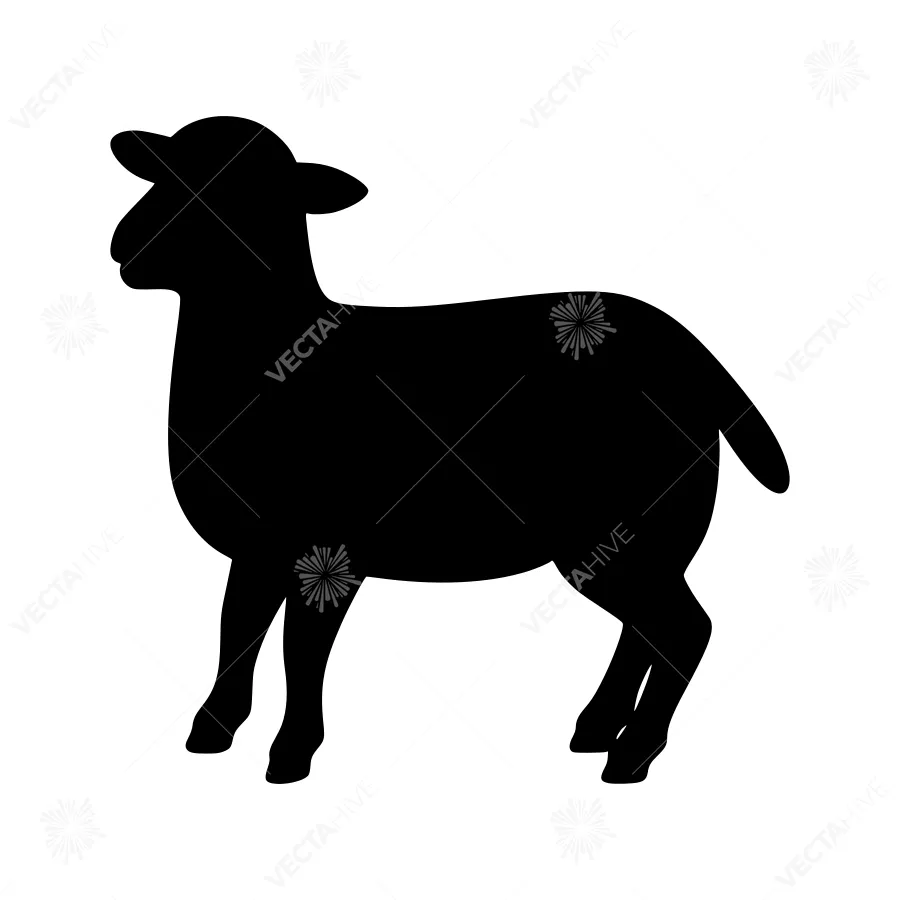 Black Sheep Silhouette Vector Illustration