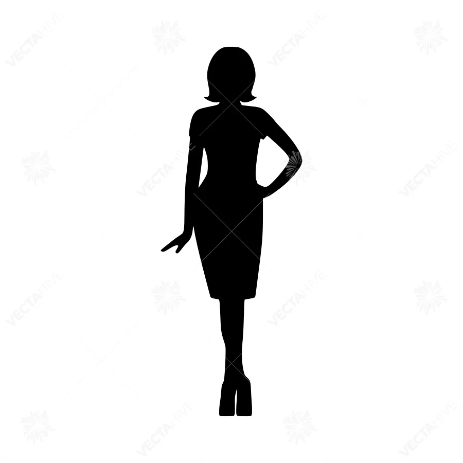 Silhouette Woman Fashion Dress Vector