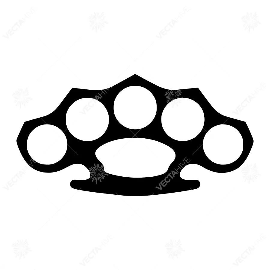 Black Knuckle Duster Icon - Vector Illustration