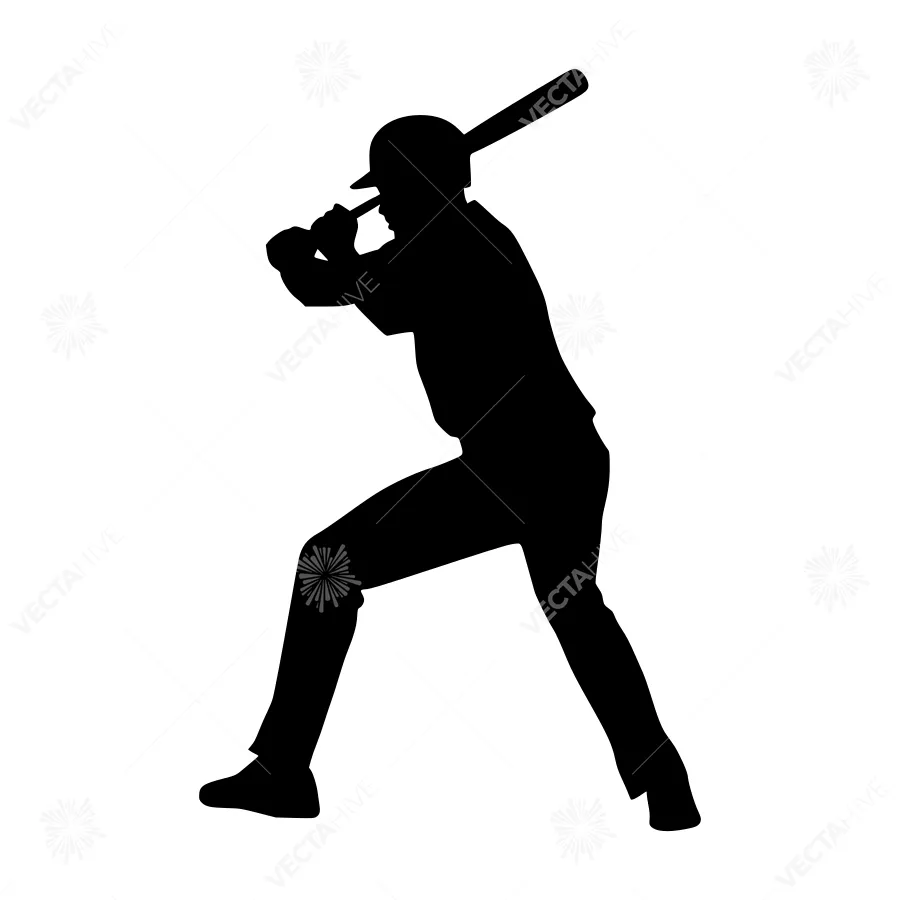 Baseball Player Silhouette - Action Shot