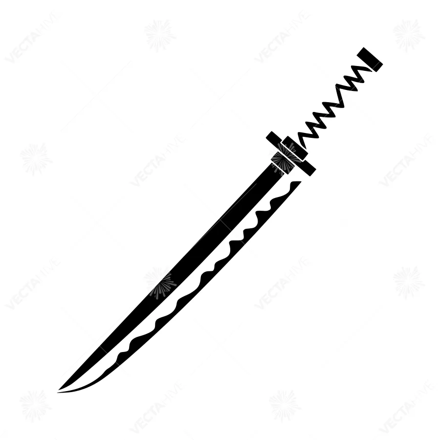 Black Sword Silhouette Vector Icon