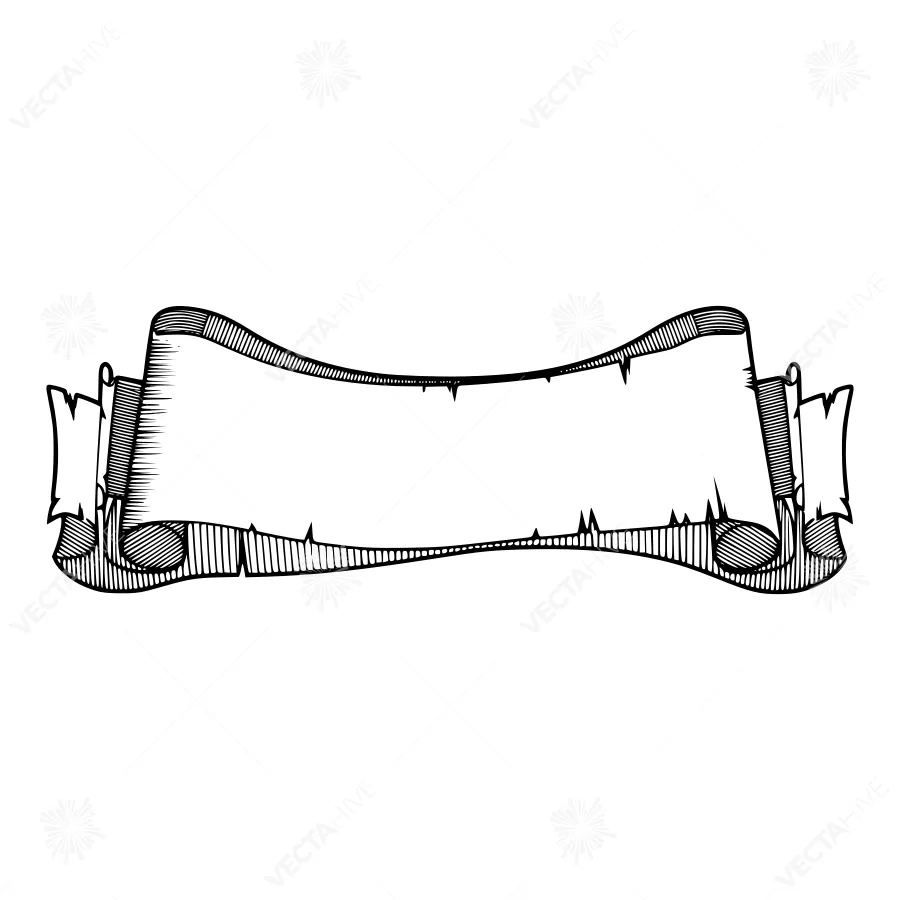 Vintage Scroll Banner - Blank Design Element