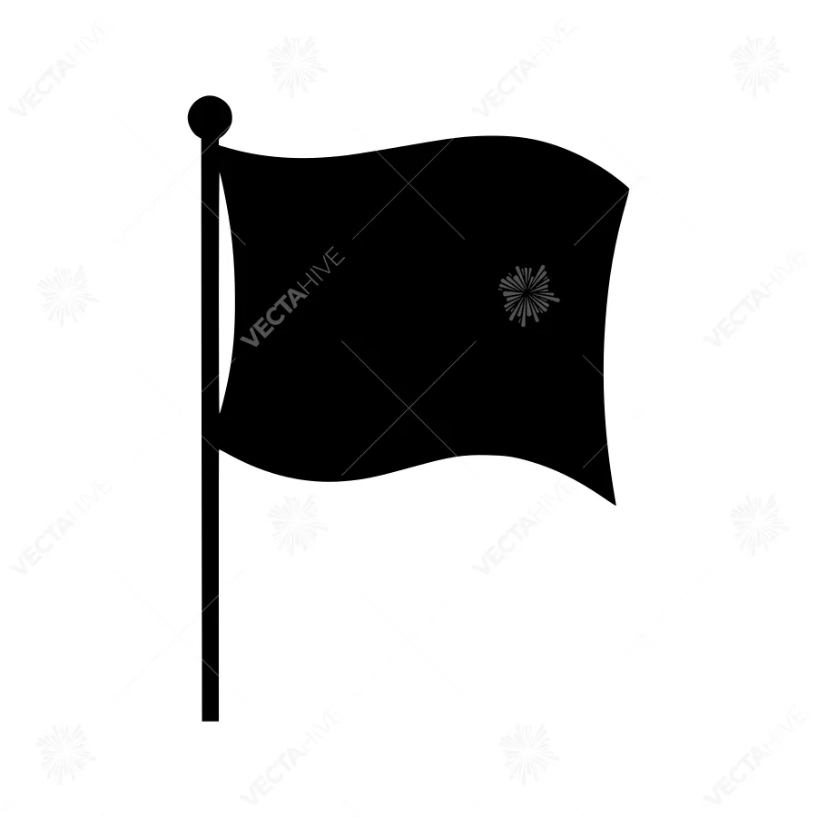 Black Flag Icon - Vector Illustration