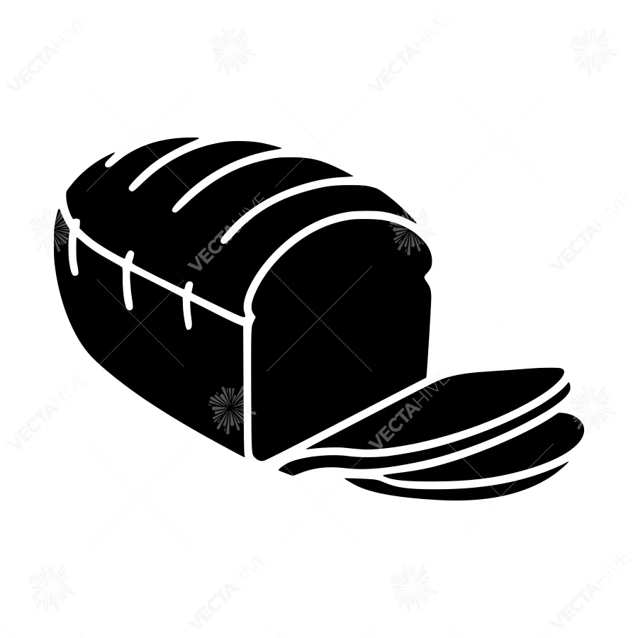Black Bread Loaf Silhouette Icon
