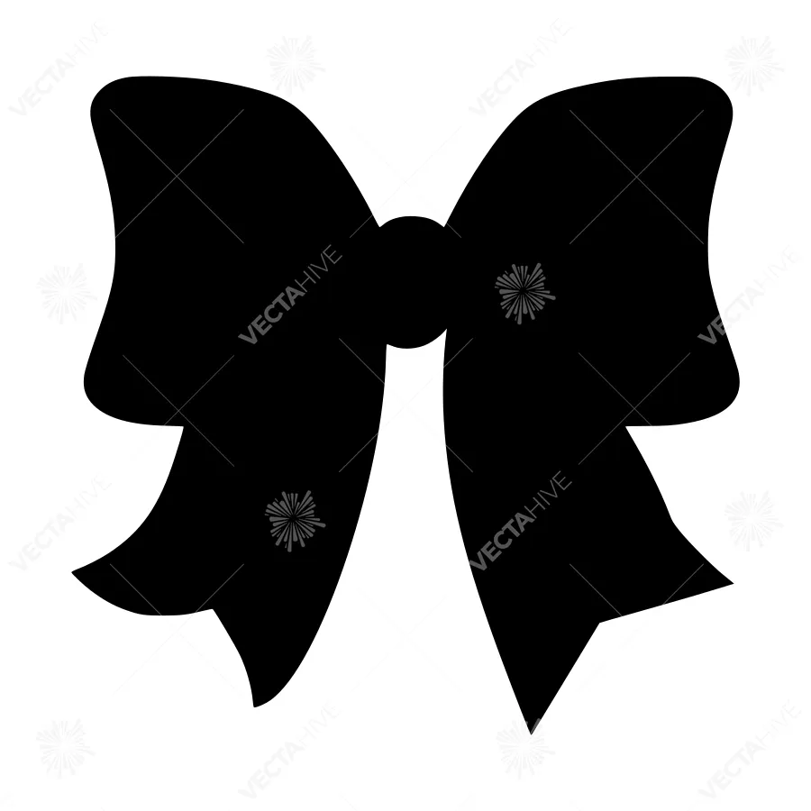 Black Ribbon Bow Icon - Vector Illustration
