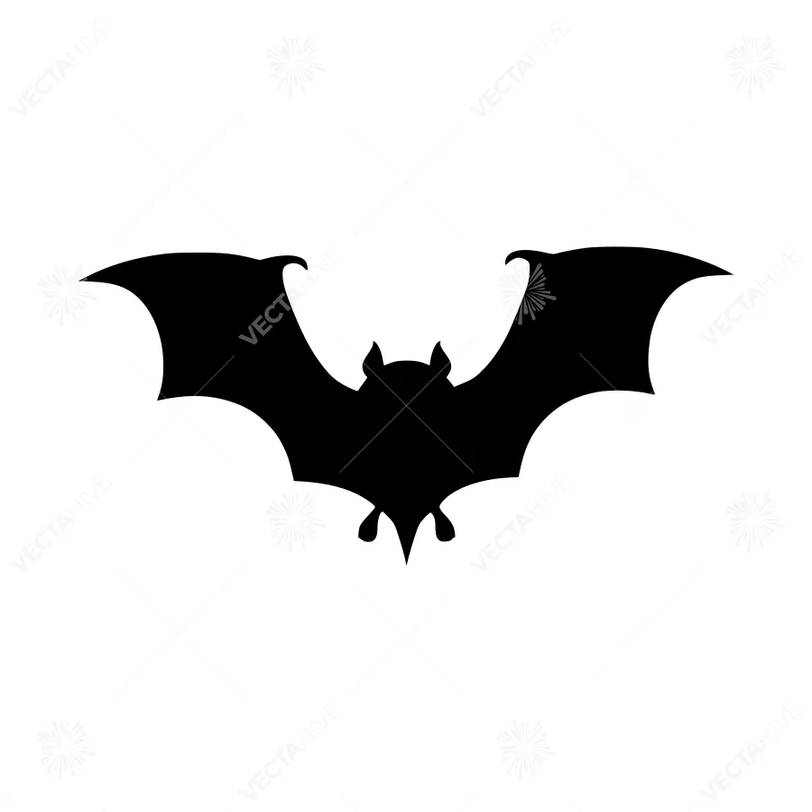 Black Bat Silhouette Vector Icon