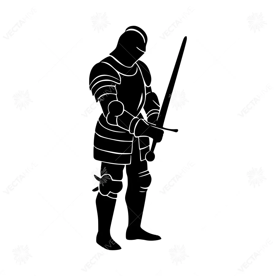 Silhouette Knight Sword Medieval Armor