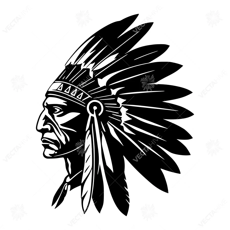 Native American Headdress Silhouette