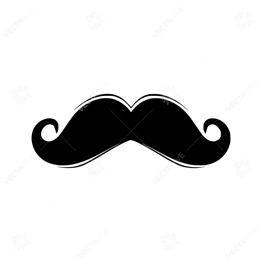 Black Mustache Icon - Vector Illustration