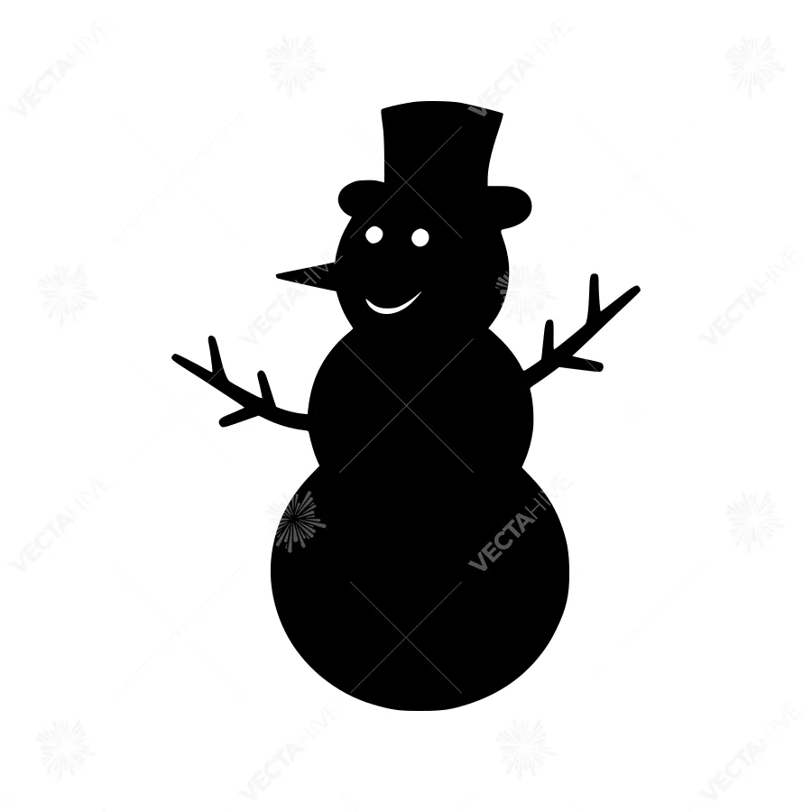 Silhouette Snowman Christmas Icon