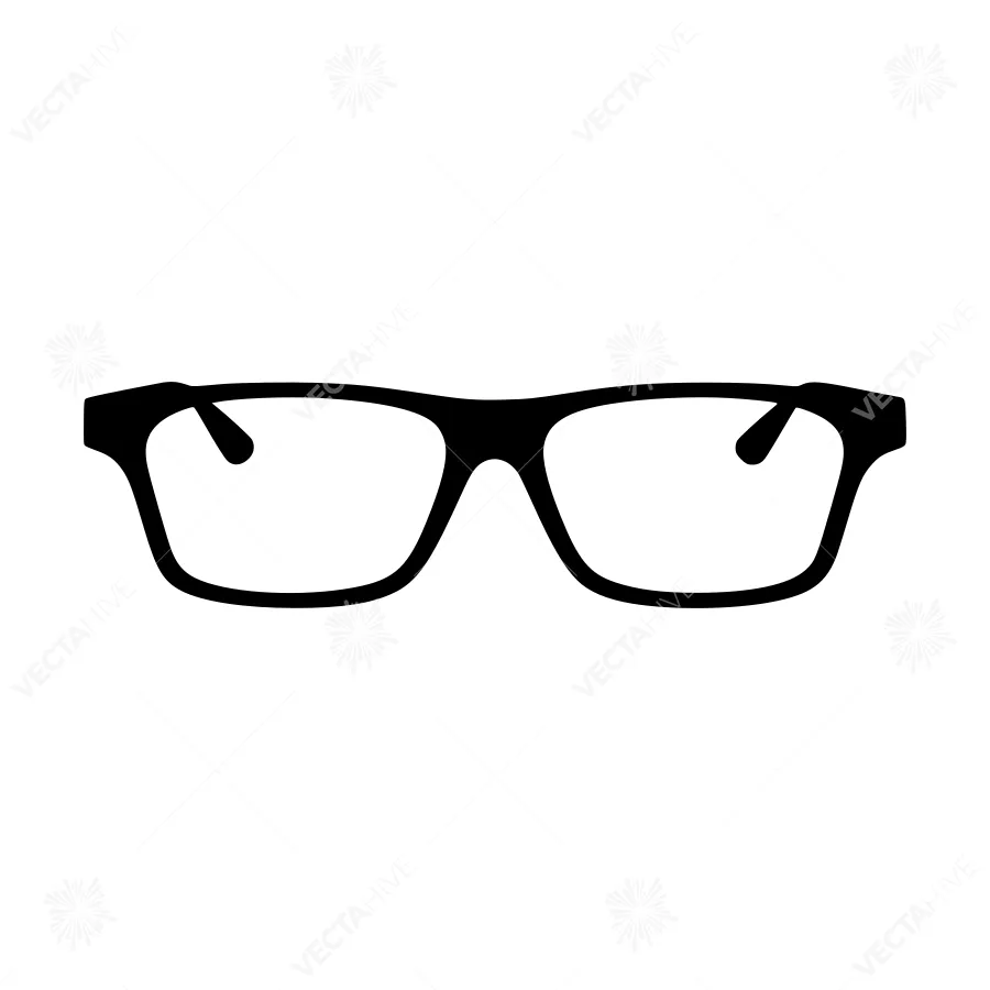 Black Glasses Outline Vector Icon