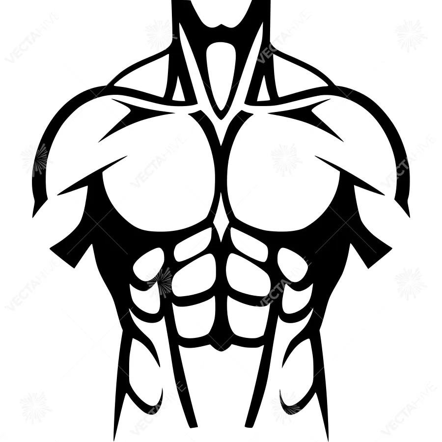 Black Muscle Silhouette - Athletic Body Art