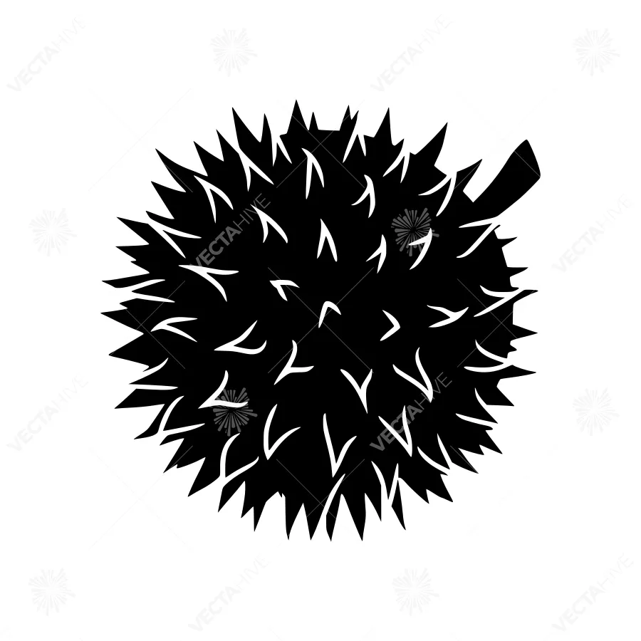 Black Durian Fruit Silhouette Icon