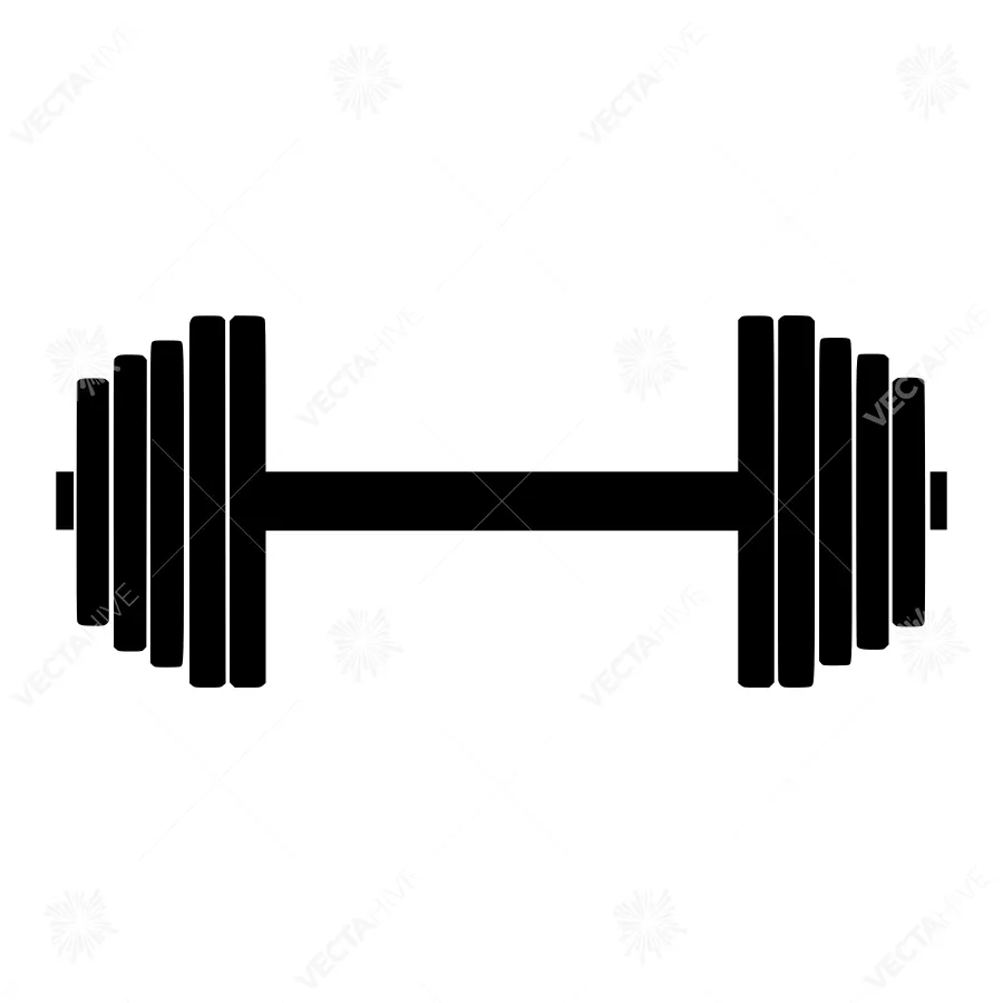 Black Weightlifting Bar Icon - Fitness Vector