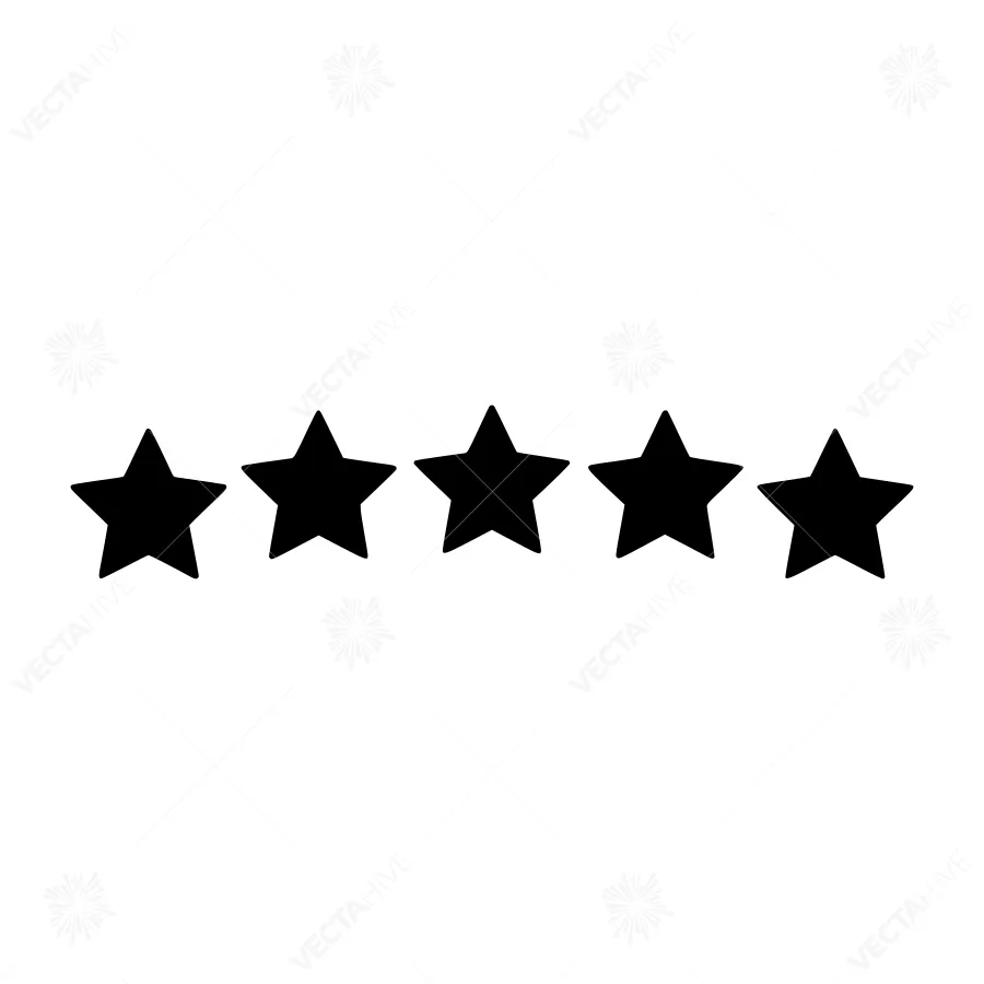 Five Star Rating Vector Icon