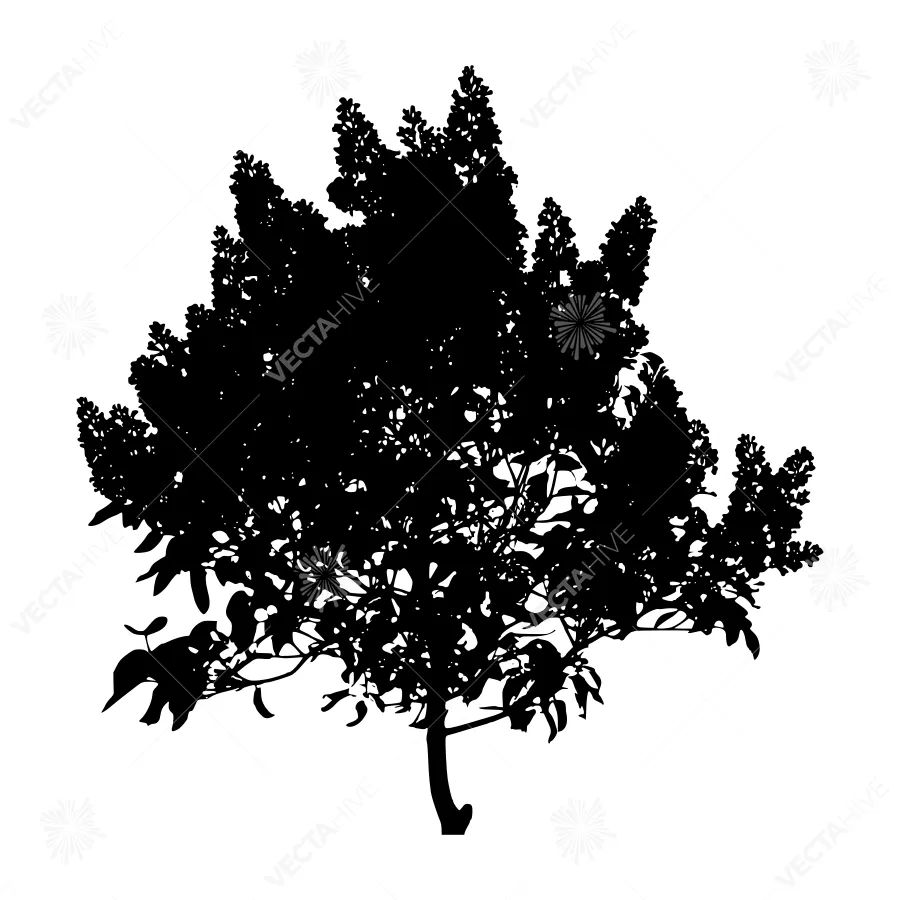 Black Tree Silhouette Vector Graphic