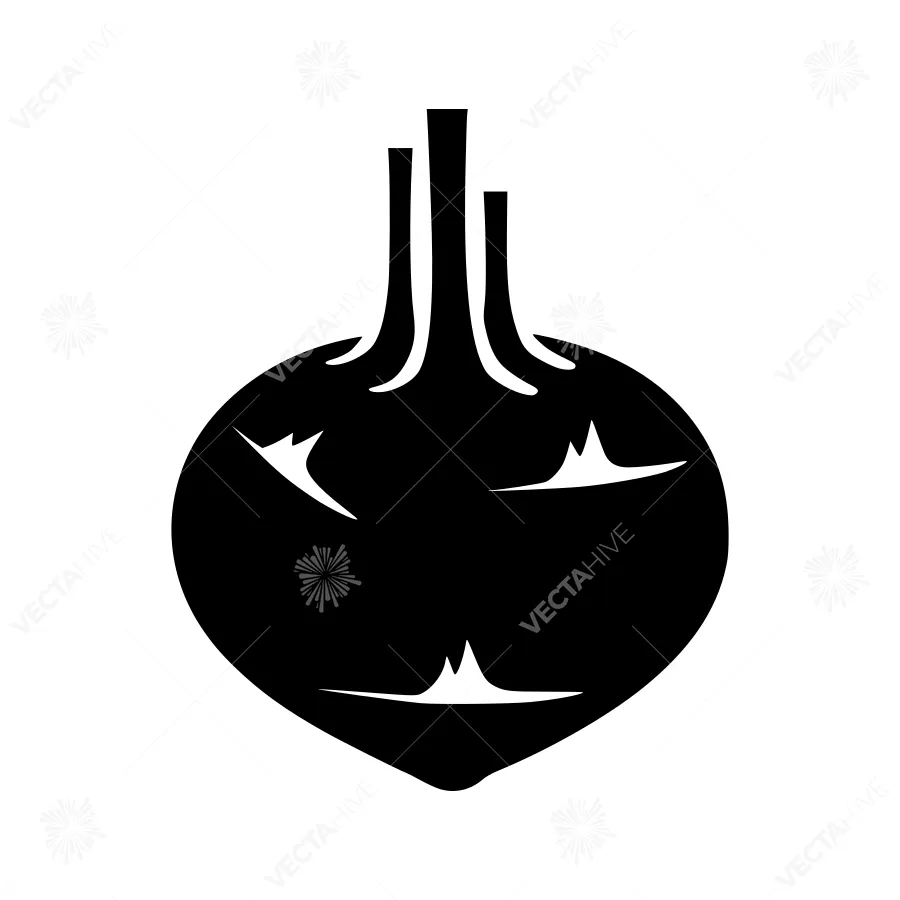 Black Onion Silhouette Icon