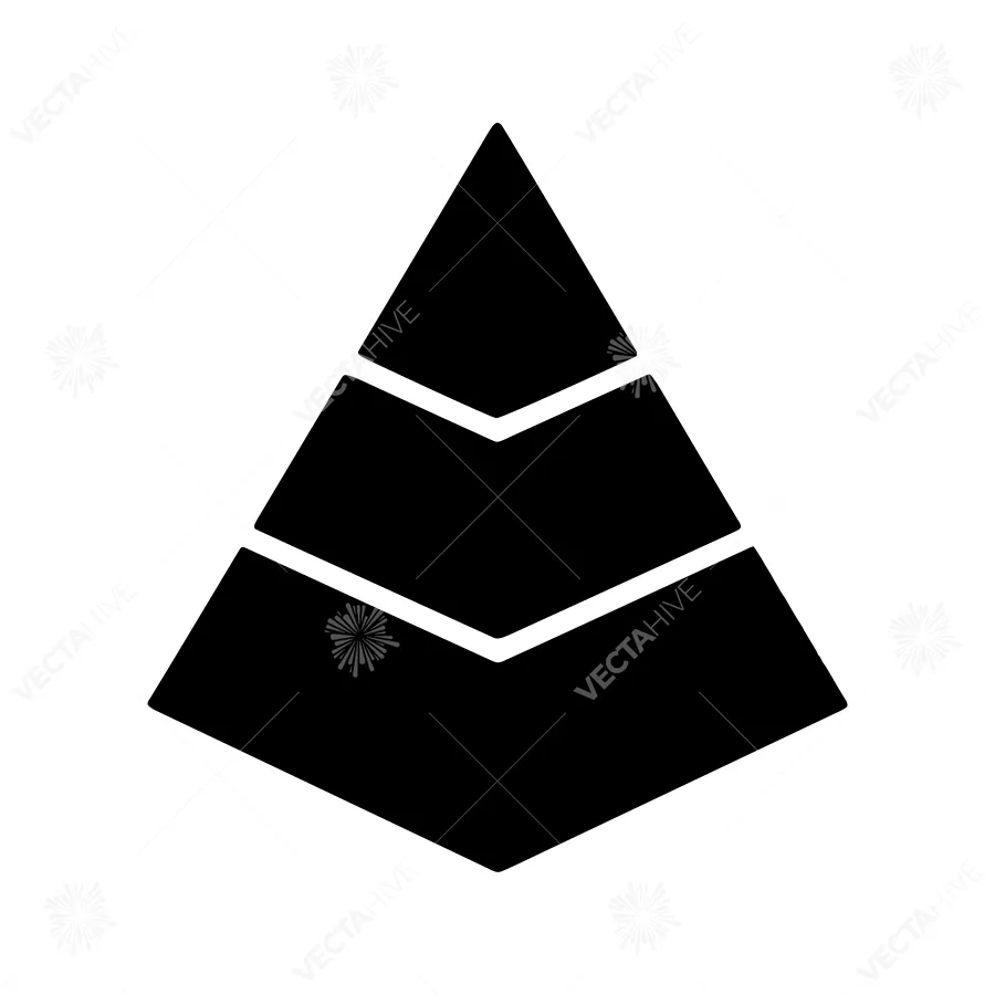 Geometric Pyramid Icon - Black on White