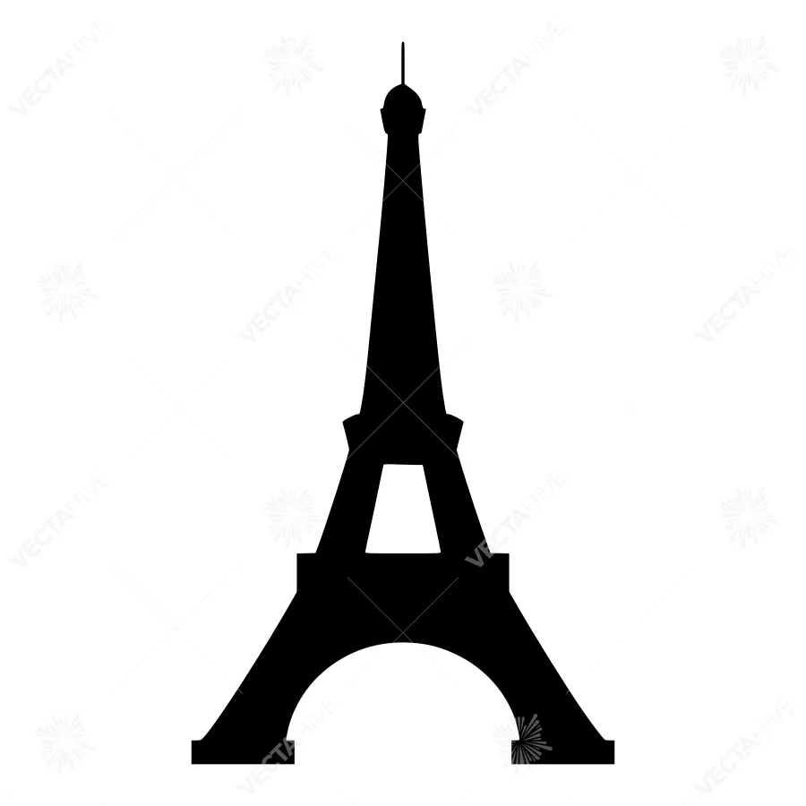 Eiffel Tower Silhouette Vector Icon