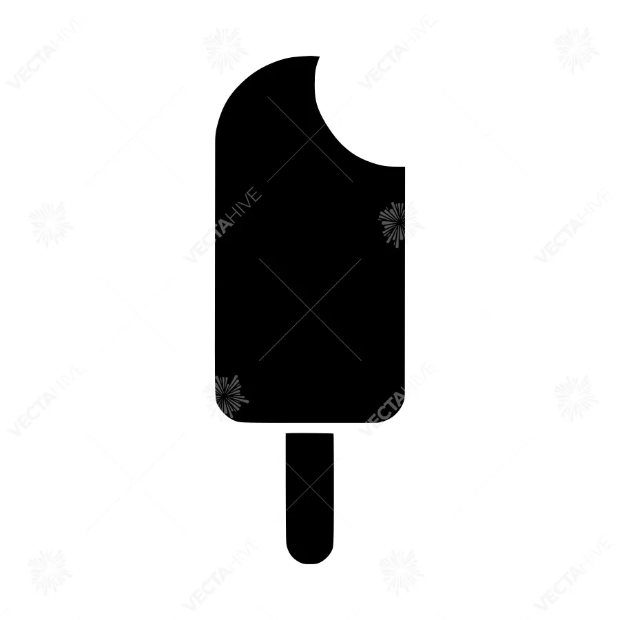 Black Ice Cream Popsicle Icon - Vector Illustration