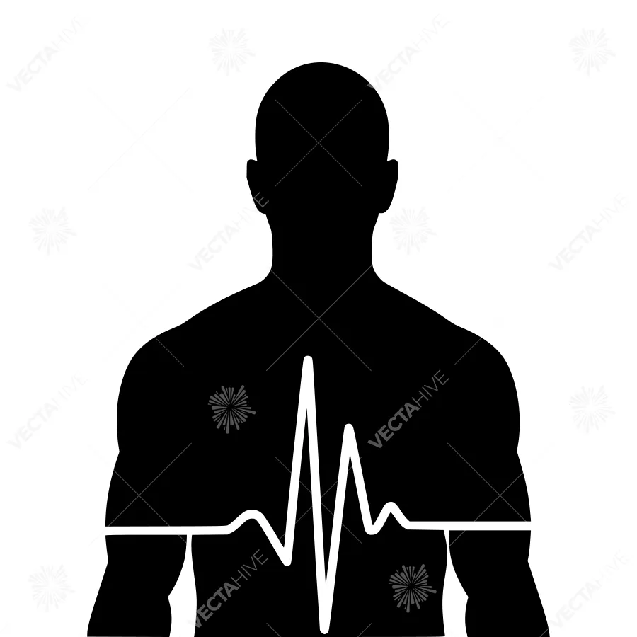 Silhouette Heartbeat - Medical Icon