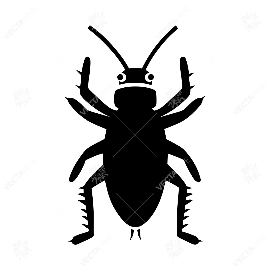 Black Roach Silhouette Vector Icon