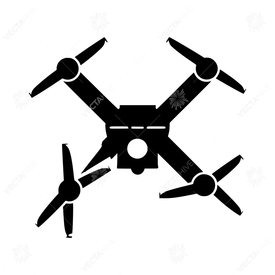 Drone Silhouette Icon - Vector Illustration