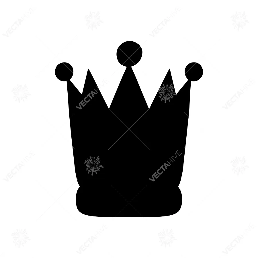 Black Crown Icon - Vector Illustration