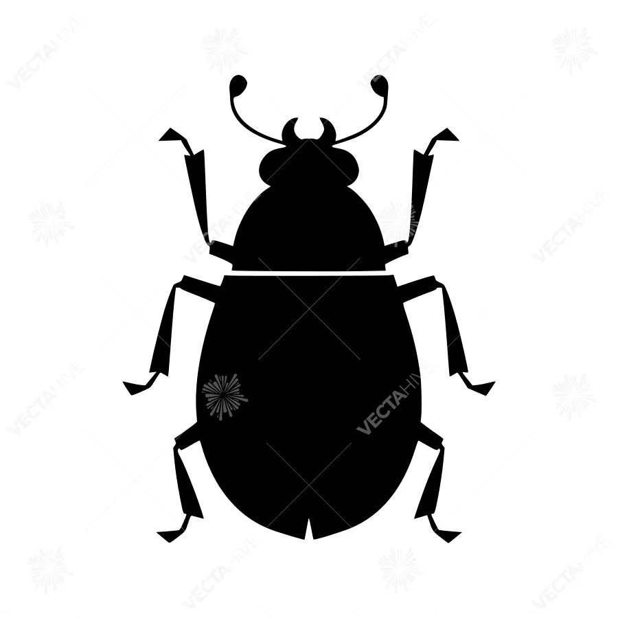 Black Beetle Silhouette Vector Icon
