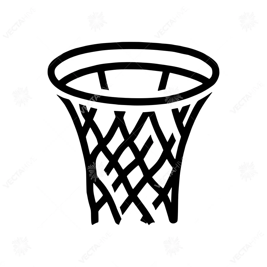 Black Basketball Hoop Outline Vector