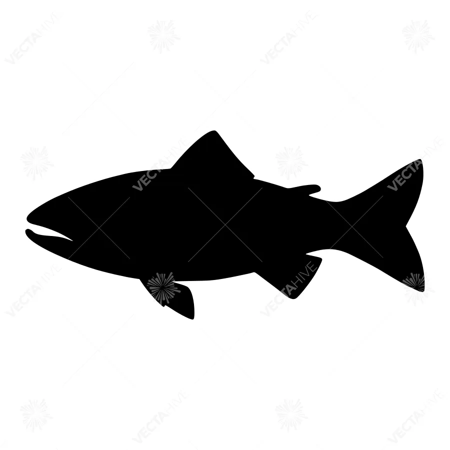 Black Fish Silhouette Vector Icon