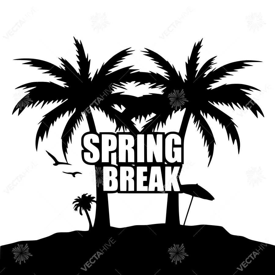 Palm Tree Spring Break Silhouette