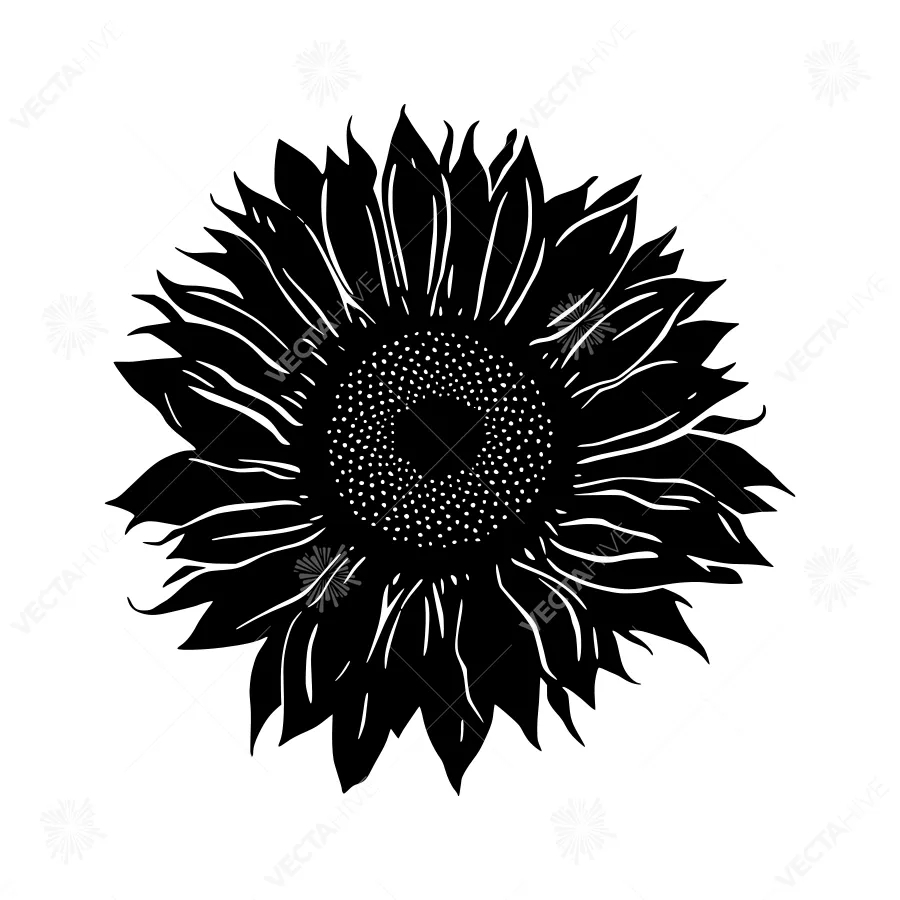 Black Sunflower Silhouette