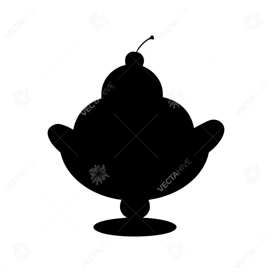 Silhouette Dessert Bowl with Cherry