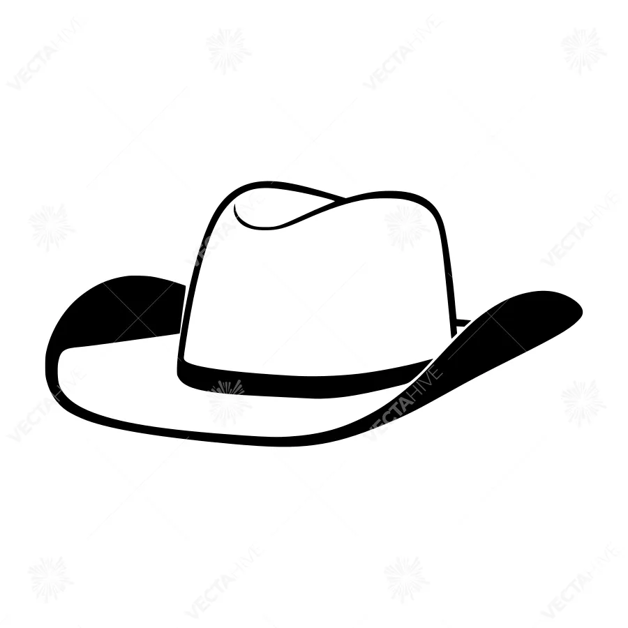 Silhouette Cowboy Hat - Minimalist Design
