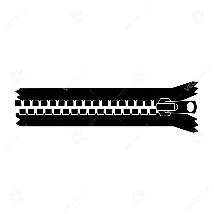 Black Zipper Icon - Minimalist Design