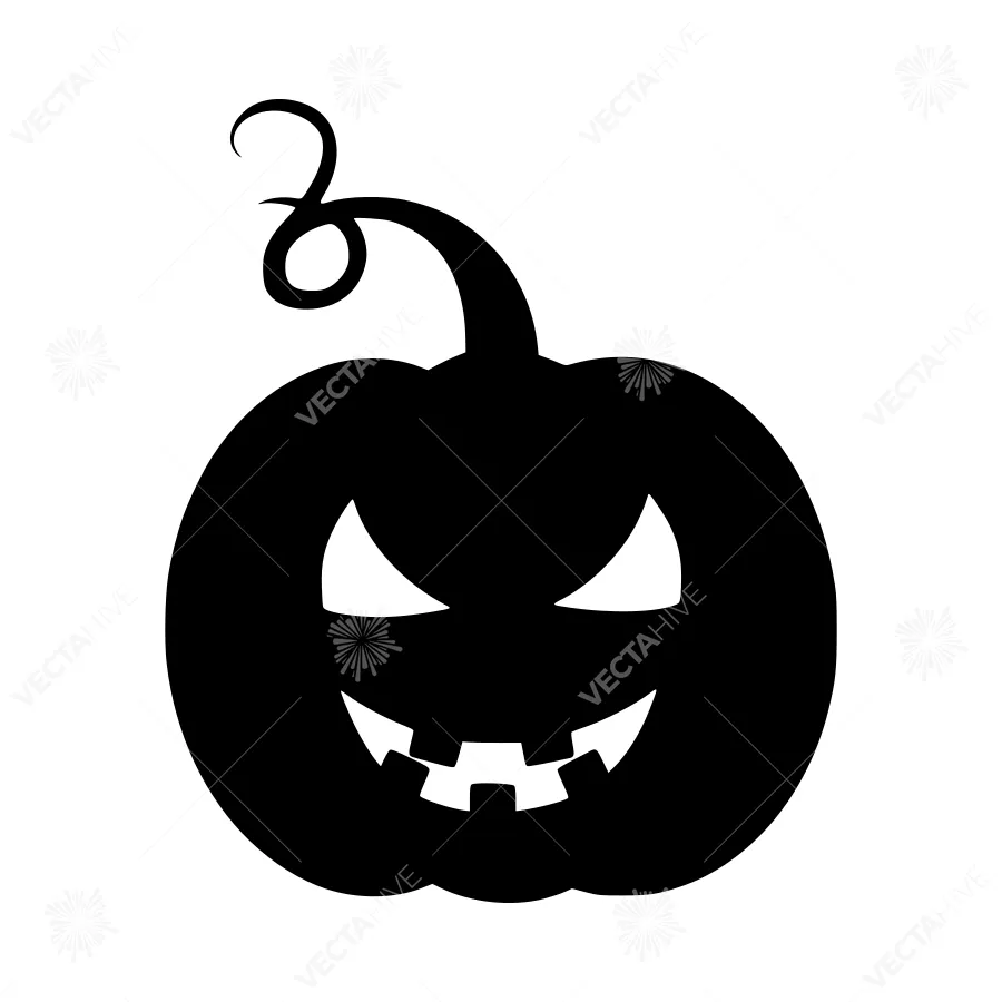 Spooky Black Pumpkin Halloween Icon