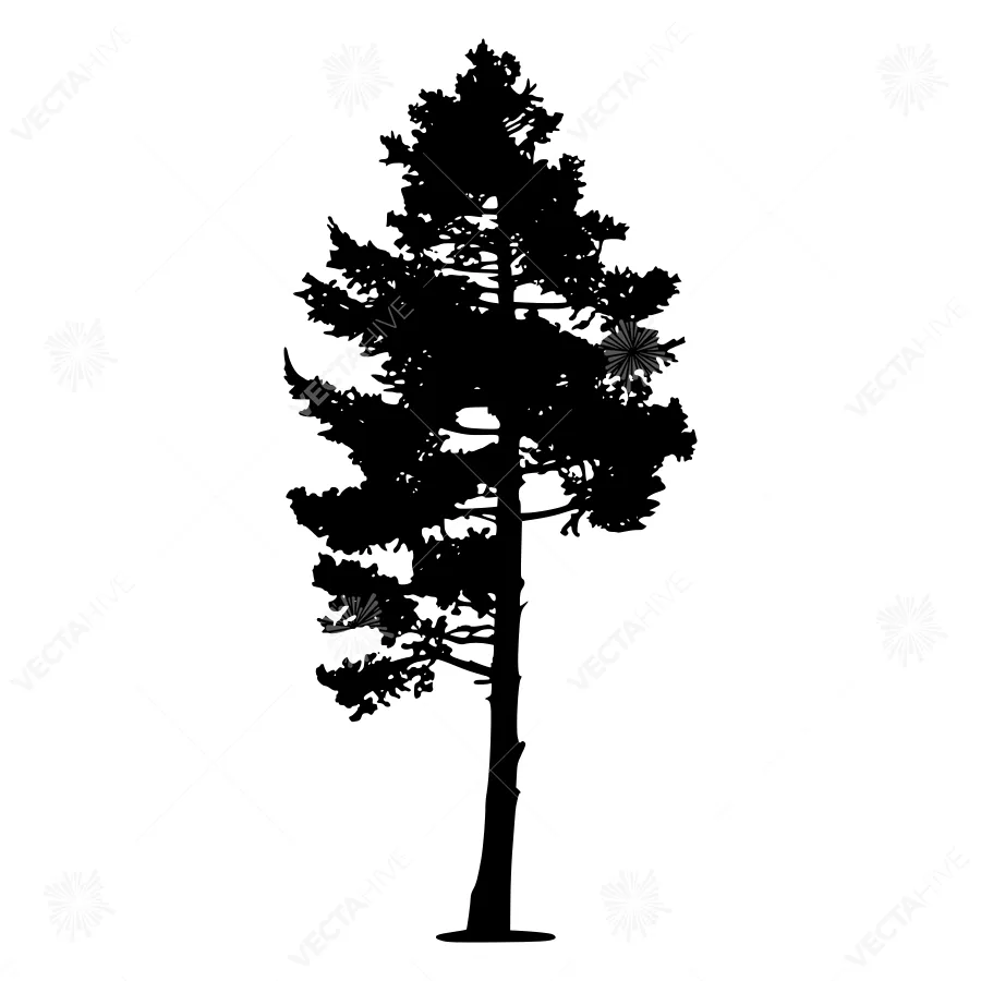 Silhouette Tree - Minimalist Pine Tree