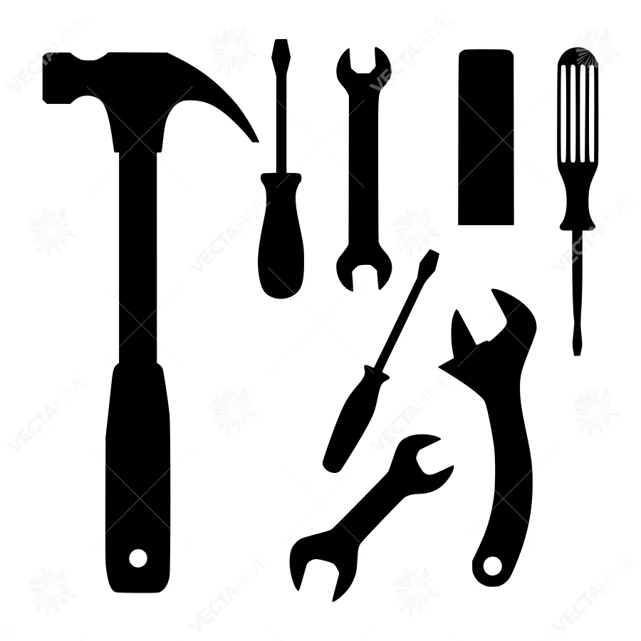 Black Tool Icons - Workshop Silhouette Set