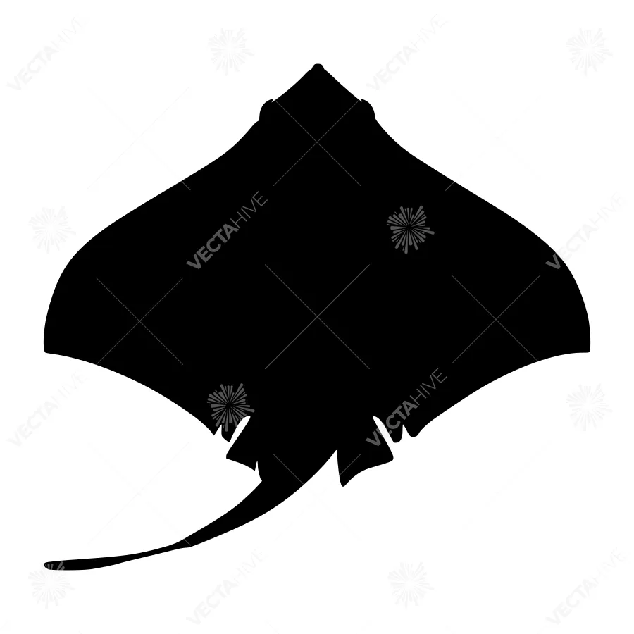 Silhouette Stingray Vector Graphic
