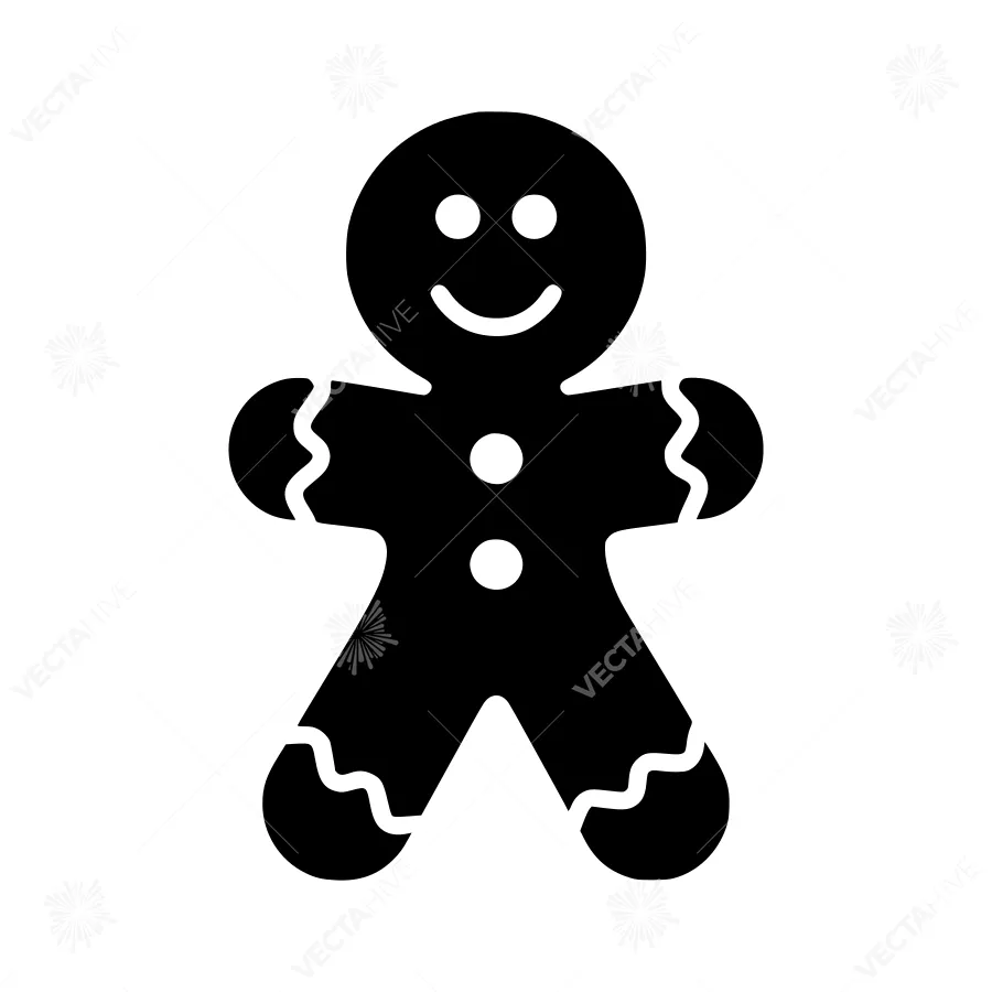 Gingerbread Man Icon - Simple Vector Illustration