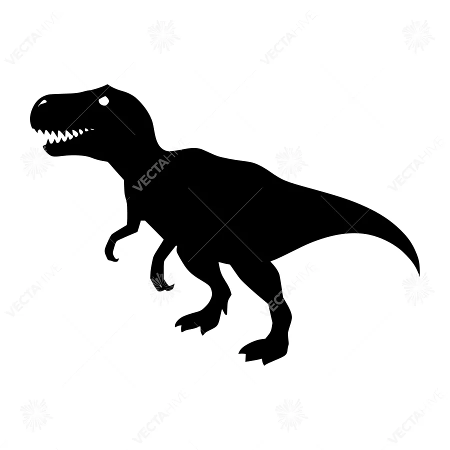Silhouette Dinosaur T-Rex Vector Illustration