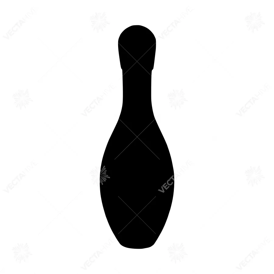 Bowling Pin Silhouette - Minimalist Vector Icon